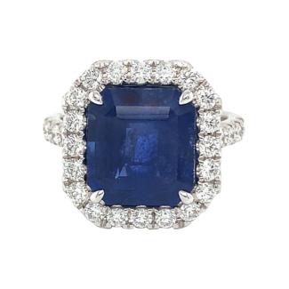 White Gold, 6.61ct Sapphire and Diamond Ring