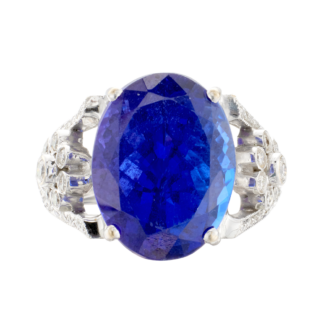 White Gold, 12.85ct Tanzanite and Diamond Ring