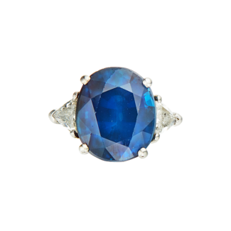 Platinum, 12.05ct Sapphire and Diamond Ring