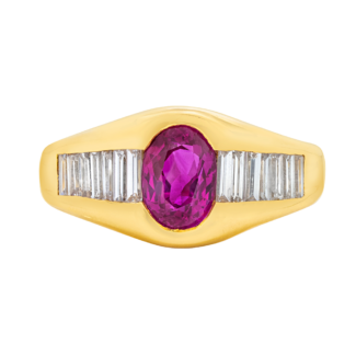 Gold, Ruby and Diamond Ring