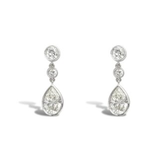 Platinum Diamond Drop Earrings