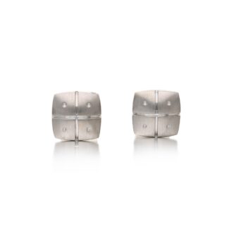 White Gold Dice Cufflinks