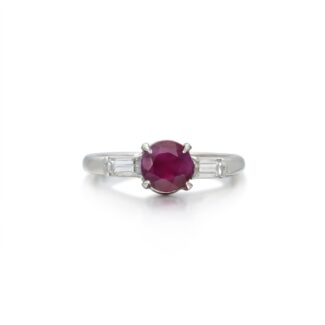 Platinum, Ruby and Diamond Ring