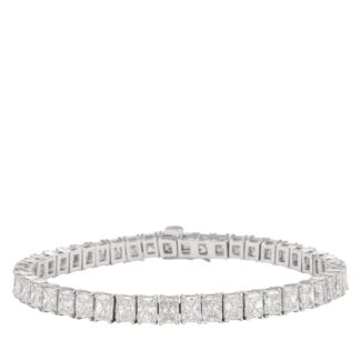 White Gold and 18.75ct Radiant Cut Diamond Tennis Bracelet