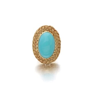 Vintage Gold and Turquoise Ring