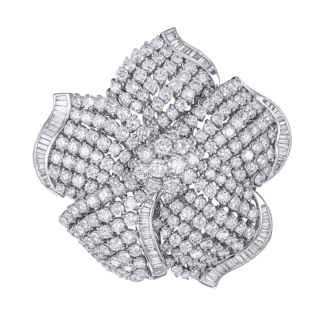 White Gold and Diamond Brooch