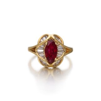Gold, Ruby and Diamond Ring