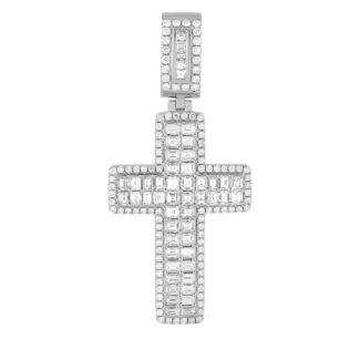 White Gold and Diamond Cross Pendant