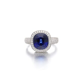 White Gold, 6.20ct Sapphire and Diamond Ring