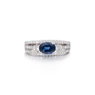 White Gold, Sapphire and Diamond Ring