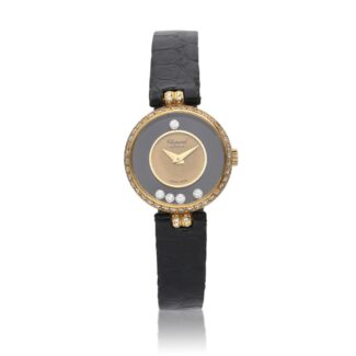 Happy Diamonds Reference 4045, a yellow gold quartz wristwatch with strap