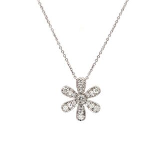 White Gold and Diamond Pendant Necklace