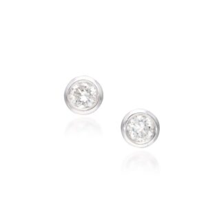 White Gold and 1.00ct Diamond Bezel Stud Earrings