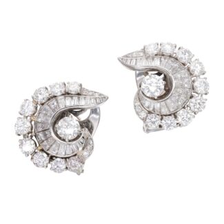 Platinum and Diamond Earclips