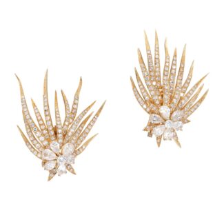 Gold and Diamond Earclips