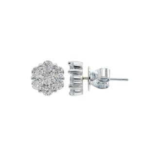 White Gold and Diamond Stud Earrings