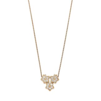 Gold and Diamond Flower Trio Necklace