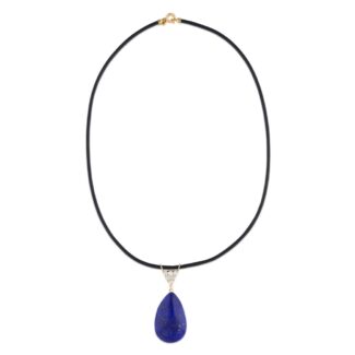 Gold, Lapis Lazuli and Diamond Pendant Necklace