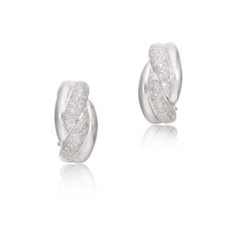 White Gold and Diamond Earclips