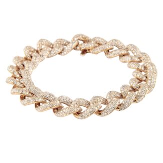 Rose Gold and 10.20ct Diamond Cuban Link Bracelet