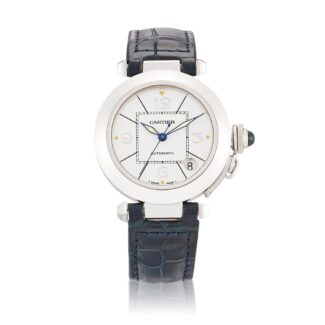 Vintage Pasha Reference W3014556, a white gold automatic wristwatch with date, Circa 1998