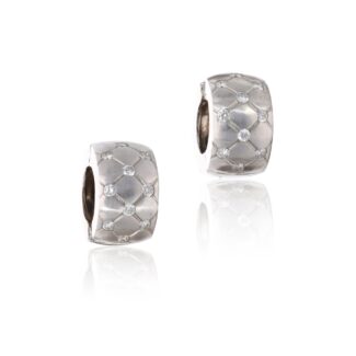 White Gold and Diamond Earclips