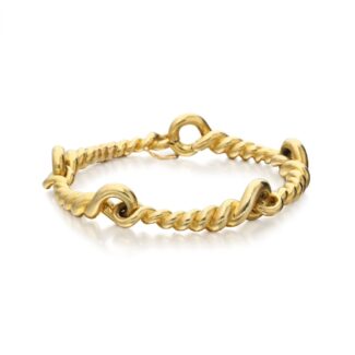 Gold Twisted Link Bracelet