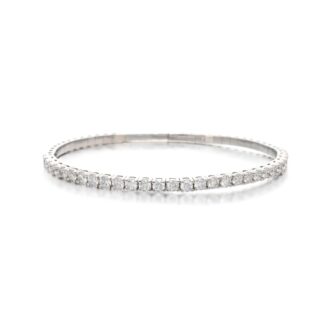 White Gold and 2.75ct Diamond Flex Bangle Bracelet