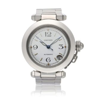 Pasha C de Cartier Reference Reference W31015M7, a stainless steel automatic wristwatch with date