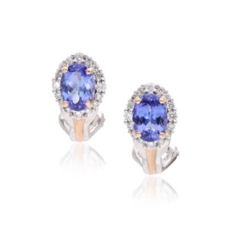 Gold, 1.85ct Sapphire and Diamond Earclips