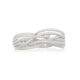 White Gold and Diamond Bangle Bracelet