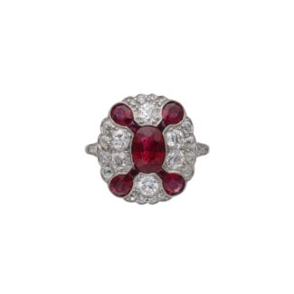 Platinum, Burma Ruby, Ruby and Diamond Ring