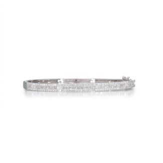 White Gold and Diamond Bangle Bracelet