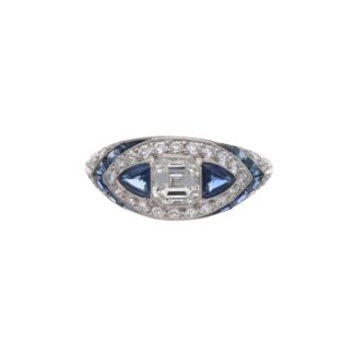 Platinum, Diamond and Sapphire Ring