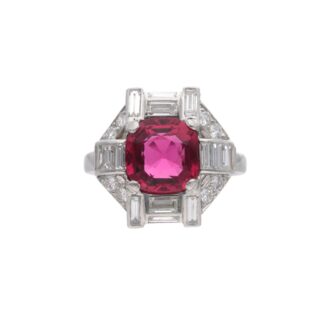 Platinum, Tourmaline and Diamond Ring