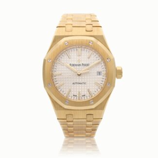 Royal Oak Reference 15450.00.1256BA, a yellow gold automatic wristwatch with date