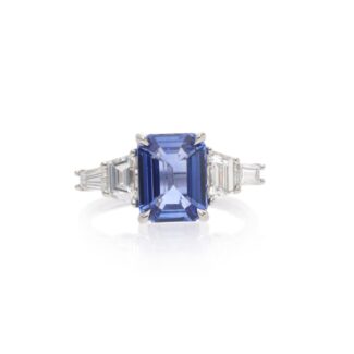 Platinum, 3.05ct Sapphire and Diamond Ring