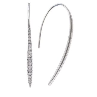 White Gold and Diamond Hook Earrings