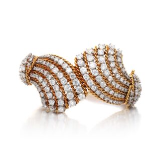 Gold and Diamond Bangle Bracelet