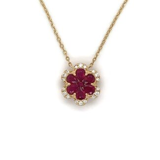 Gold, Ruby and Diamond Necklace