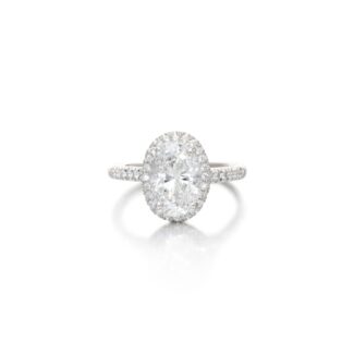 Platinum and 3.01ct Oval Diamond Engagement Ring