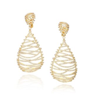 Gold and 4.40ct Diamond Drop Earrings