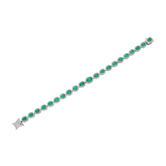 White Gold, Emerald and Diamond Bracelet