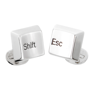 White Gold Shift Escape Cufflinks
