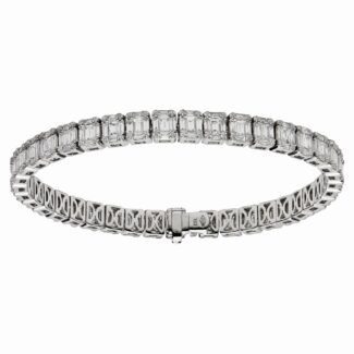 White Gold and Diamond Line Bracelet