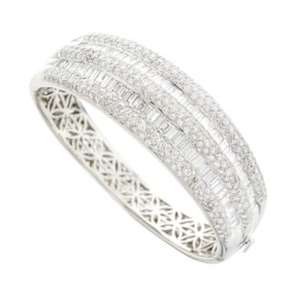White Gold and Diamond Bangle Bracelet