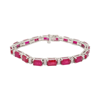 White Gold, Ruby and Diamond Bracelet