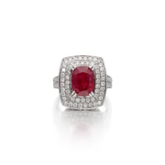 White Gold, 3.36ct Ruby and Diamond Ring