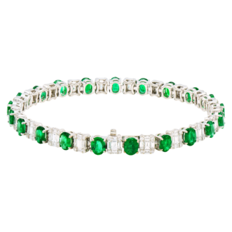 White Gold, Emerald and Diamond Bracelet
