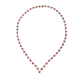 Gold, Ruby and Diamond Necklace